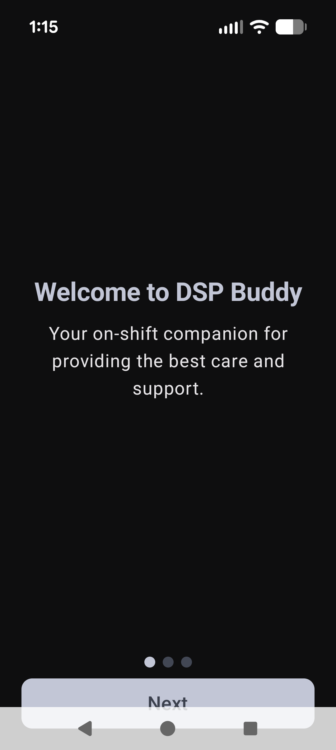 DSP Buddy Welcome Screen